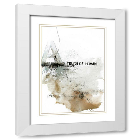 Touch of Human White Modern Wood Framed Art Print with Double Matting by Design Fabrikken