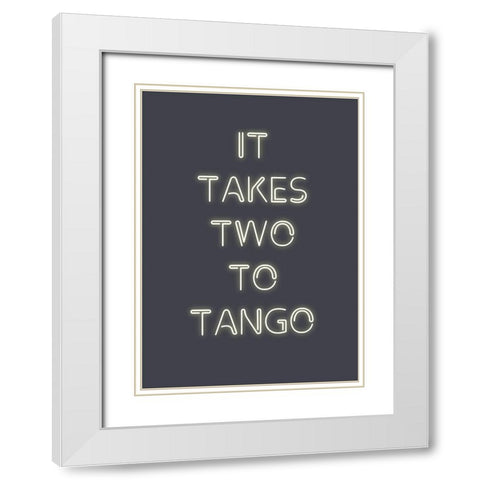 Two to Tango White Modern Wood Framed Art Print with Double Matting by Design Fabrikken
