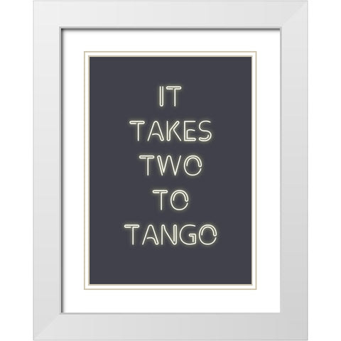 Two to Tango White Modern Wood Framed Art Print with Double Matting by Design Fabrikken
