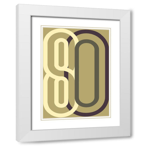 Numbers 2 White Modern Wood Framed Art Print with Double Matting by Design Fabrikken