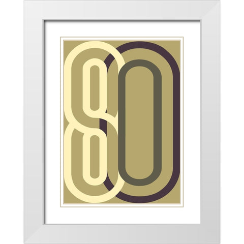 Numbers 2 White Modern Wood Framed Art Print with Double Matting by Design Fabrikken
