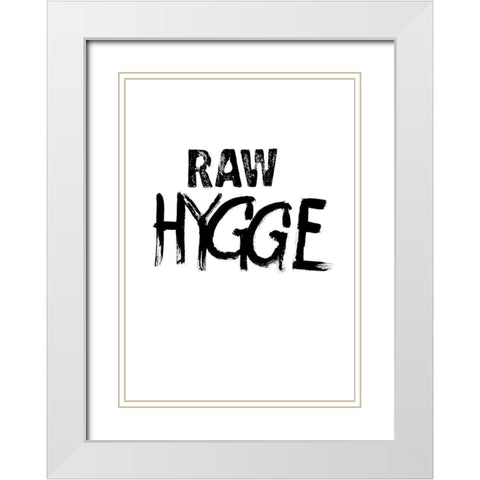 Raw Hygge White Modern Wood Framed Art Print with Double Matting by Design Fabrikken