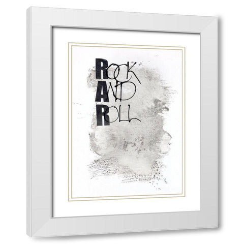 Rock and Roll White Modern Wood Framed Art Print with Double Matting by Design Fabrikken