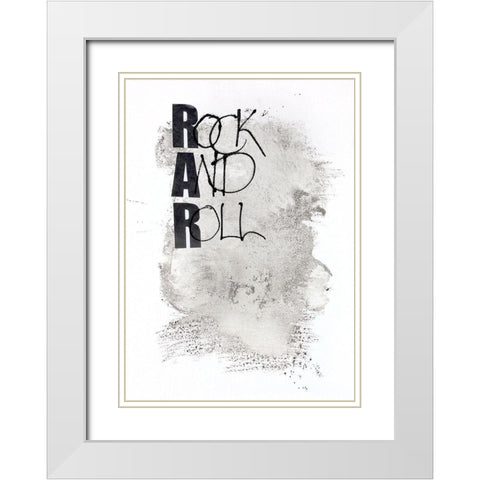 Rock and Roll White Modern Wood Framed Art Print with Double Matting by Design Fabrikken