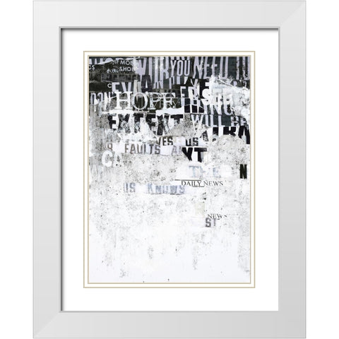 Hope White Modern Wood Framed Art Print with Double Matting by Design Fabrikken