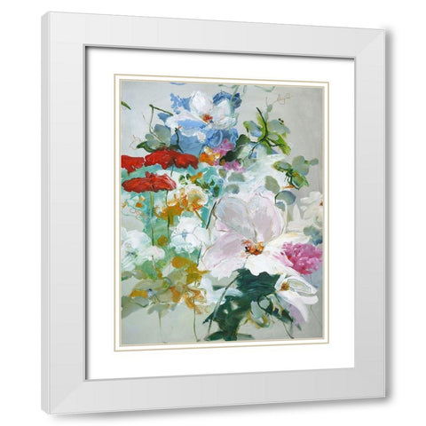 Flower Varity 1 White Modern Wood Framed Art Print with Double Matting by Design Fabrikken