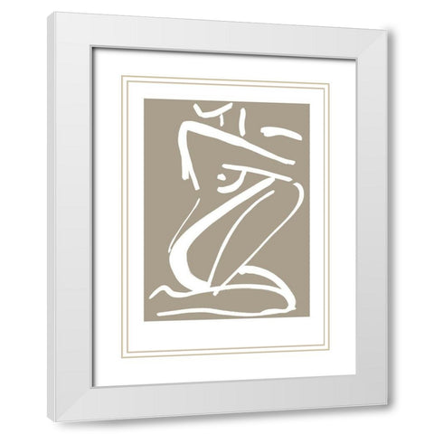 Sketch No. 2 White Modern Wood Framed Art Print with Double Matting by Design Fabrikken