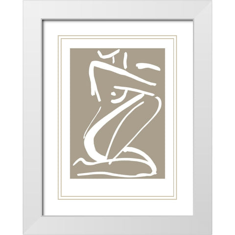 Sketch No. 2 White Modern Wood Framed Art Print with Double Matting by Design Fabrikken