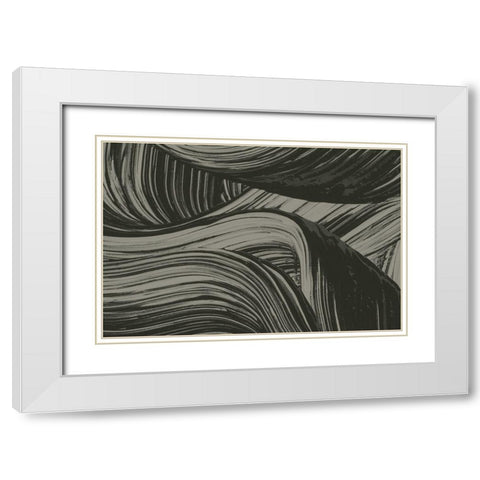 Brushed 1 White Modern Wood Framed Art Print with Double Matting by Design Fabrikken