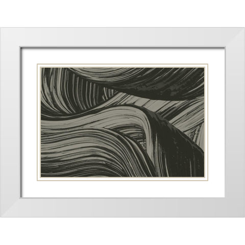 Brushed 1 White Modern Wood Framed Art Print with Double Matting by Design Fabrikken