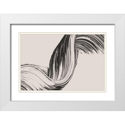 Brushed 2 White Modern Wood Framed Art Print with Double Matting by Design Fabrikken