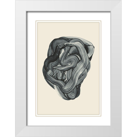 Brushed 3 White Modern Wood Framed Art Print with Double Matting by Design Fabrikken
