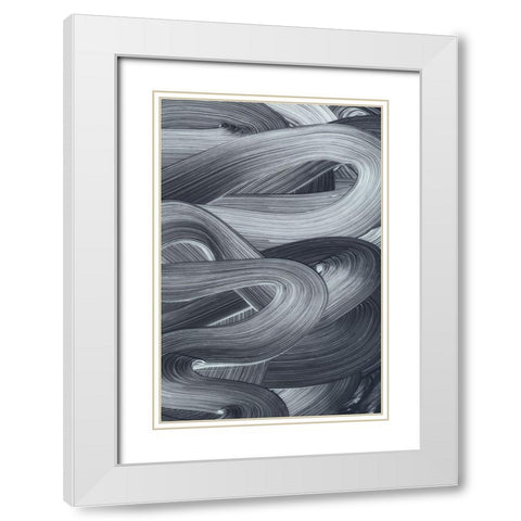 Brushed 4 White Modern Wood Framed Art Print with Double Matting by Design Fabrikken