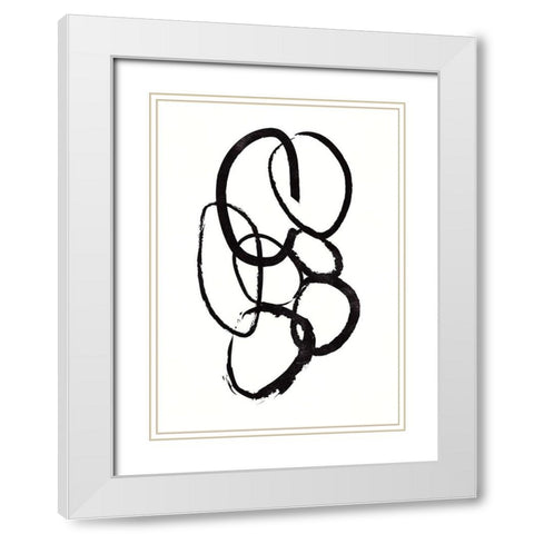Linked 1 White Modern Wood Framed Art Print with Double Matting by Design Fabrikken