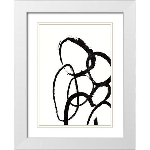 Linked 3 White Modern Wood Framed Art Print with Double Matting by Design Fabrikken