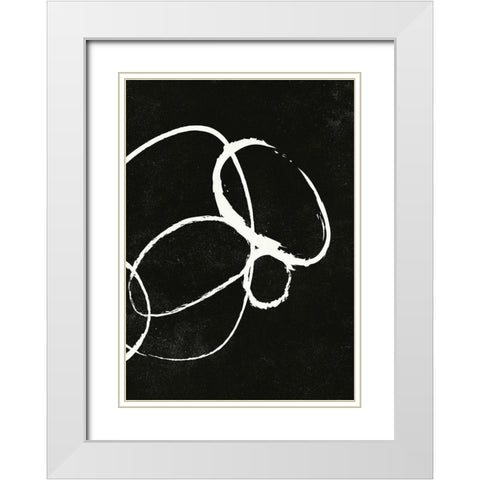 Linked 4 White Modern Wood Framed Art Print with Double Matting by Design Fabrikken