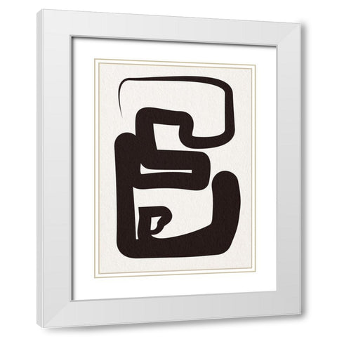 Oneliners-1 White Modern Wood Framed Art Print with Double Matting by Design Fabrikken
