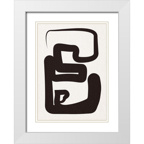 Oneliners-1 White Modern Wood Framed Art Print with Double Matting by Design Fabrikken
