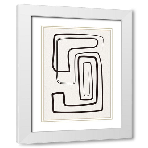 Oneliners-2 White Modern Wood Framed Art Print with Double Matting by Design Fabrikken