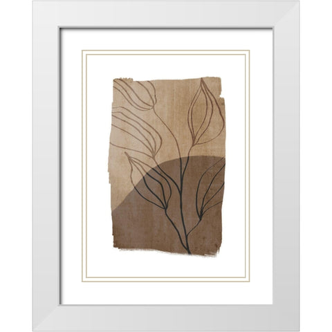 Simplicity 1 White Modern Wood Framed Art Print with Double Matting by Design Fabrikken