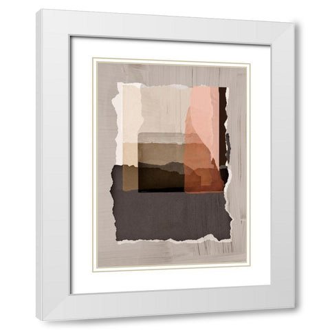 Torn 1 White Modern Wood Framed Art Print with Double Matting by Design Fabrikken