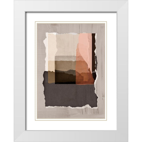 Torn 1 White Modern Wood Framed Art Print with Double Matting by Design Fabrikken