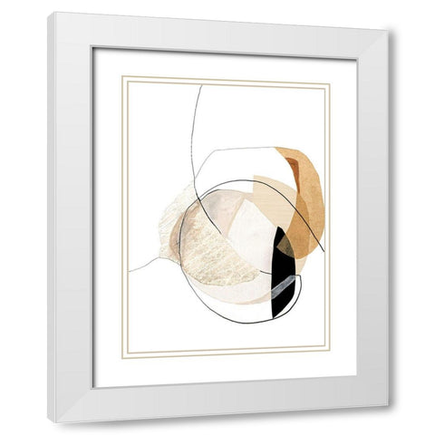 Graphical Shapes 4 White Modern Wood Framed Art Print with Double Matting by Design Fabrikken