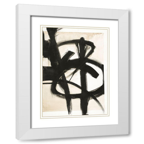 Graphical Shapes 7 White Modern Wood Framed Art Print with Double Matting by Design Fabrikken