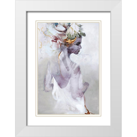 Soft Couture White Modern Wood Framed Art Print with Double Matting by Design Fabrikken