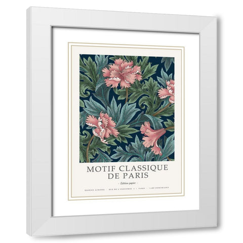 Motif Classique 2 White Modern Wood Framed Art Print with Double Matting by Design Fabrikken