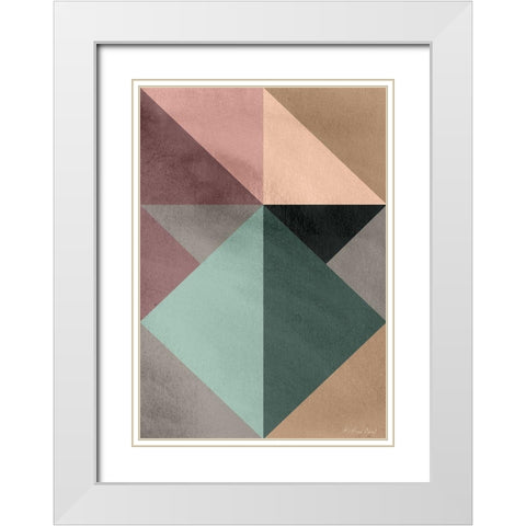 Triangle-1 White Modern Wood Framed Art Print with Double Matting by Design Fabrikken
