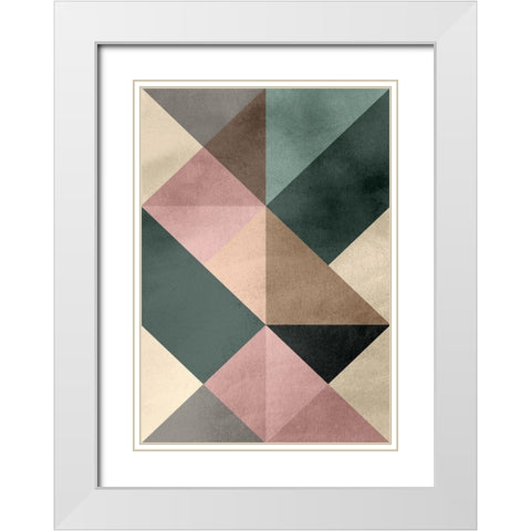 Triangle-2 White Modern Wood Framed Art Print with Double Matting by Design Fabrikken