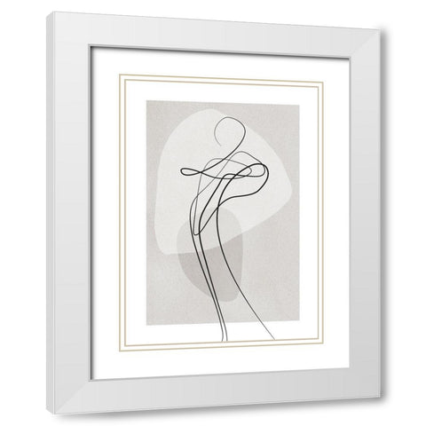 Shape of You 3 White Modern Wood Framed Art Print with Double Matting by Design Fabrikken