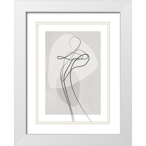 Shape of You 3 White Modern Wood Framed Art Print with Double Matting by Design Fabrikken