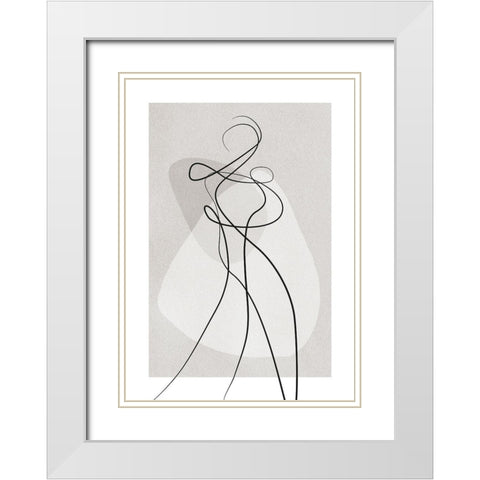 Shape of You 4 White Modern Wood Framed Art Print with Double Matting by Design Fabrikken
