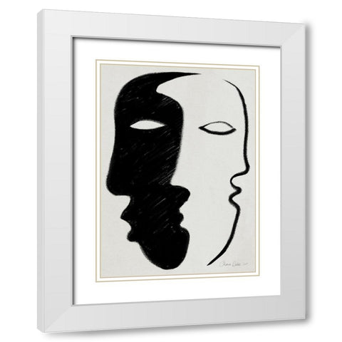 Face to Face White Modern Wood Framed Art Print with Double Matting by Design Fabrikken