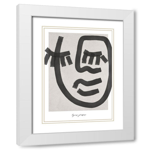 Lignes Grasses 1 White Modern Wood Framed Art Print with Double Matting by Design Fabrikken