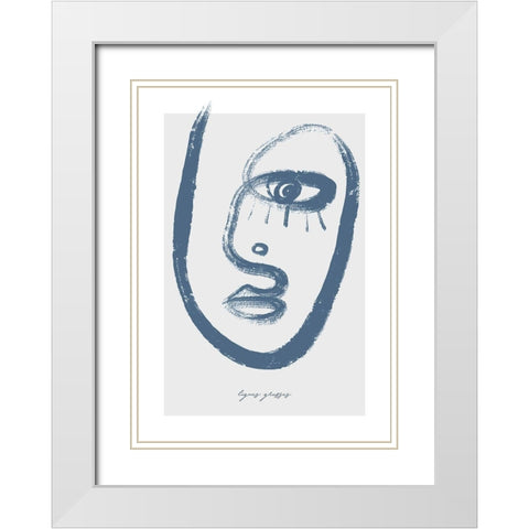 Lignes Grasses 2 White Modern Wood Framed Art Print with Double Matting by Design Fabrikken
