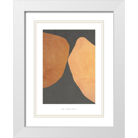 Art Simplicity 4 White Modern Wood Framed Art Print with Double Matting by Design Fabrikken