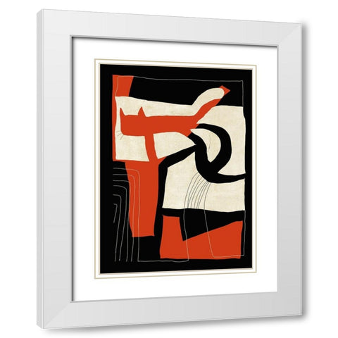 The Loose Cat White Modern Wood Framed Art Print with Double Matting by Design Fabrikken