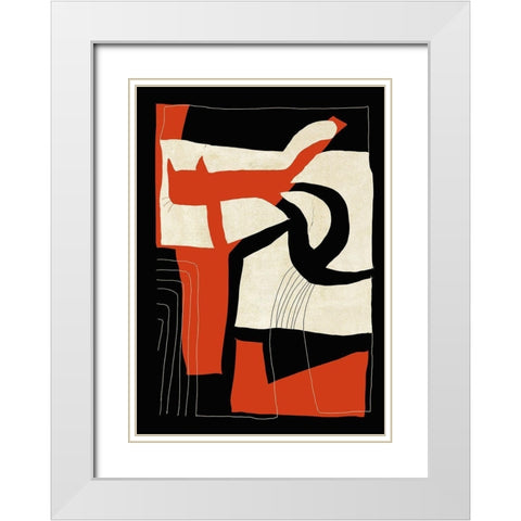 The Loose Cat White Modern Wood Framed Art Print with Double Matting by Design Fabrikken