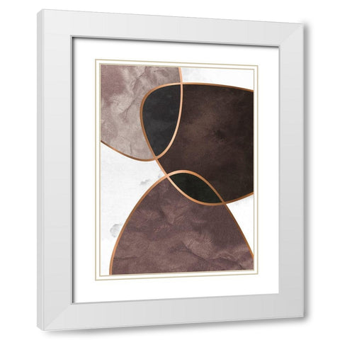 Velvet Shapes 4 White Modern Wood Framed Art Print with Double Matting by Design Fabrikken