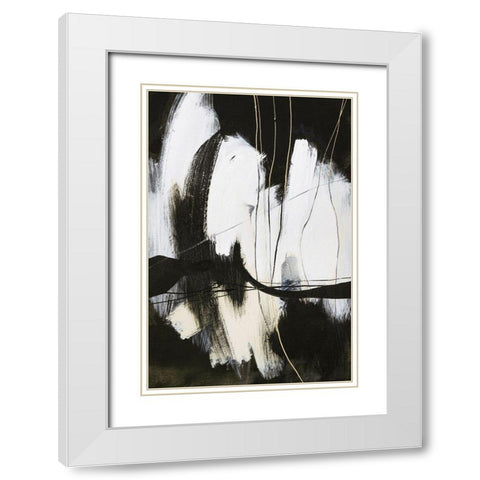 Behind Lines White Modern Wood Framed Art Print with Double Matting by Design Fabrikken