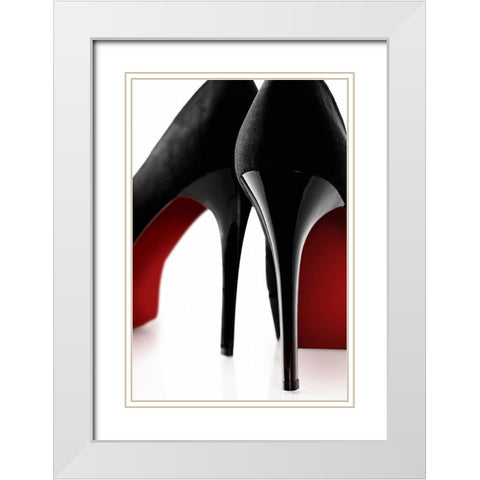 Fashion Red 1 White Modern Wood Framed Art Print with Double Matting by Design Fabrikken