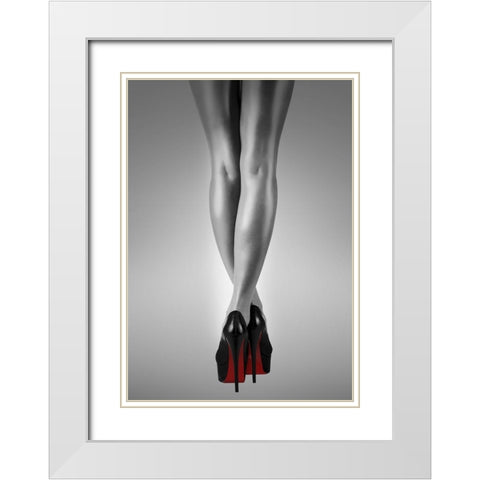 Fashion Red 2 White Modern Wood Framed Art Print with Double Matting by Design Fabrikken