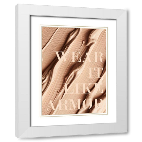 Wear it like Armor White Modern Wood Framed Art Print with Double Matting by Design Fabrikken