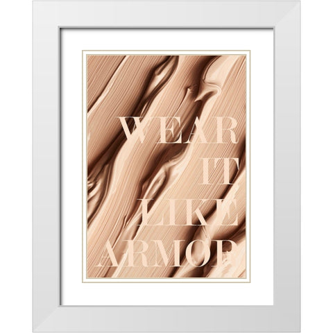 Wear it like Armor White Modern Wood Framed Art Print with Double Matting by Design Fabrikken