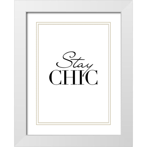 Stay Chic White Modern Wood Framed Art Print with Double Matting by Design Fabrikken