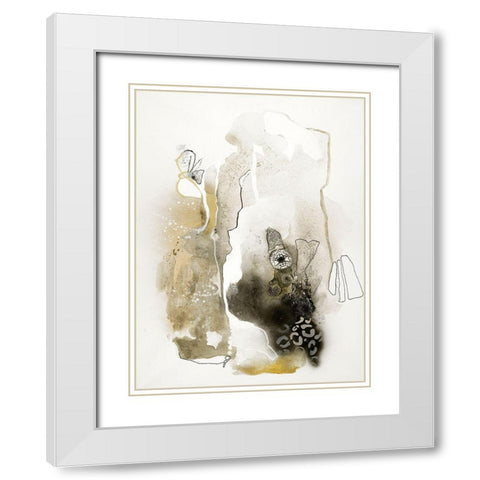 Aqua Sketch 1 White Modern Wood Framed Art Print with Double Matting by Design Fabrikken