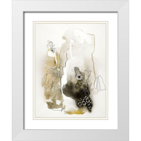 Aqua Sketch 1 White Modern Wood Framed Art Print with Double Matting by Design Fabrikken